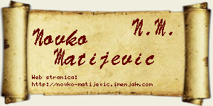 Novko Matijević vizit kartica